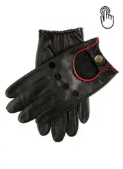 Dents Mens Silverstone Touchscreen Driving Gloves - Black Berry