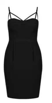 City Chic Medium Seduce Me Dress Black Plus Size 18