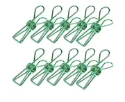10X Spring Paperclips Metal Wire Hollow Out Clips 55mm Mini Binder Paper Clip - Green
