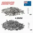 100PCS 4.8mm Spade Male Female Terminals Electrical Wire Crimp Connectors
