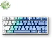 [MCHOSE] G75 Pro Wireless Mechanical Keyboard, 75% Layout, Gasket Mounted, 5 Layers Dampening, RGB Backlit, 2.4GHz/BT/Wired Tri-Mode, Hot Swappable (Matcha Latte Switch) (Arctic Snow)