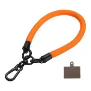 Phone Lanyard Wrist Lanyard with Patch Bright Orange With Gray Streak 1 Pack
