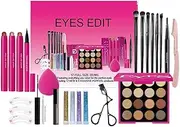 Makeup Set – Waterproof Cosmetic Make Up Starter Kit | Eyeshadow Foundation Lip Gloss Collection | Portable Travel Make Up Palette for Beauty Enthusiasts and Beginners