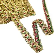 Gold Lace Trim Ribbon 18 Yards Gold Gimp Braid Scroll Braid Trim Metallic Edge Trim for Sewing, Cake, Bag, Purse Handles AIETSYEI