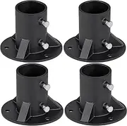 2" /2.5"/3" Galvanized Steel Chain Link Fence Pole Floor Flange, Heavy Duty Ground Mount Base for Outdoor Fence Posts (Powder Coated)(2 1/2'' Posts (2-3/8'' OD))