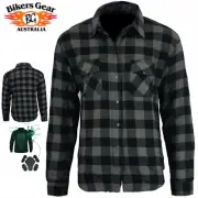 CE Motorcycle Motorbike Flannel Lumberjack Shirt Lined with Kevlar® Dark Grey