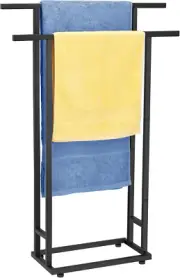 Standing Towel Racks Bathroom 2 Tier Floor Free Rack Tall Enough Pool Outdoor