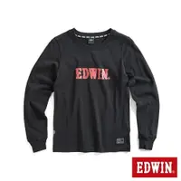 在飛比找樂天市場購物網優惠-EDWIN EDGE 光能雜訊LOGO印花長袖T恤-女款 黑