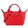 LONGCHAMP LE MINI PLIAGE CUIR系列小羊皮短把兩用水餃包(迷你/口紅)