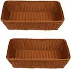 Tabletop Food Serving Baskets Trays, 2pcs Bread Proofing Basket, Poly-Wicker