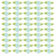 250Pcs 15mm Tiny Satin Ribbon Rose Fabric Flowers Rosettes Applique Light Blue