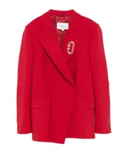 asymmetric double-breasted blazer 40(12UK),FR36 Kardinalrot