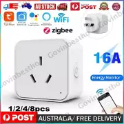 1/2/4/8x Tuya WiFi / Zigbee 16A Smart Plug Voice Control for Google Home Alexa