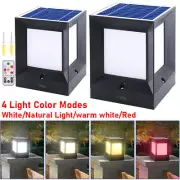 Solar Post Deck Cap Lights Outdoor Garden Yard Fence Dock 12 LED Lamp 4 Colors