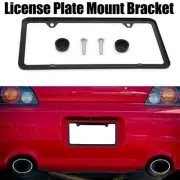 Matte Black Stainless Steel Metal License Plate Frame Screw Caps Tag Cover 2Hole (for: Volvo)