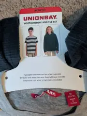 Unionbay Youth Hoodie and Tee set 2Pc Unisex - Gray, Blue Sz: M (10-12)