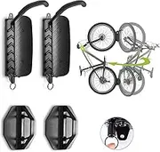 AiiYiiHii 2 Pack Swivel Bike Wall Mount Rack, Bicycle Hangers for Garage, Space Saving Sturdy Rack for Indoor, Adjustable Bike Wall Hanger, Vertical Bicycle MTB Storage Hook Holds Up to 66 lbs - Black
