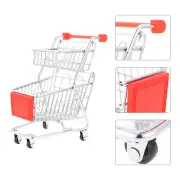 1PC Vivid Cart Model Iron Mini Shopping Carts Double-layer Cart Toys for Kids