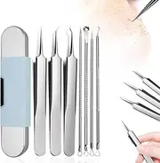 Blackhead Extraction Tool Kit, 7 PCS Blackhead Remover Tool Acne Extraction Tools, Blackhead Extractor Pimple Extractor Ingrown for Nose Face Tools, Black Head Remover (A Set)