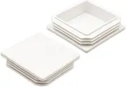 Flyshop 80 x 80 mm, 3-1/8" x 3-1/8" OD Square Tubing End Caps White Plastic Pipe Tube Plugs Chair Glide Insert 8 Pack