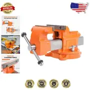 8-Inch Ductile Iron Bench Vise with 360° Swivel Base for Professional Use