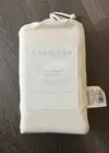 Brand New Casaluna Linen Blend Flat Sheet, Snowfall White, Full Size