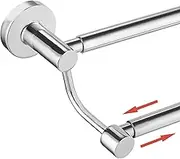BESy Adjustable 16-26 Inches Double Bath Towel Bar for Bathroom SUS304 Stainless Steel Towel Holder, Hotel Style Wall Mount with Screws Hand Towel Bar Towel Rack Rod Hanger, Polished Chrome Finish