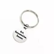 Grit Determination Success Charm Keychain, Affirmation, Encouragement Gift