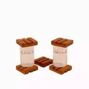 Set of 5 Mini Log Tea Coasters Club Motif Tea Coasters wooden kitchen Table Gif