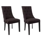 Luxe Living London Dining Chair in Black Linen - Set of Two
