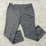 Angelo Rossi Flat Front Dress Pants Gray Unhemmed Straight Leg Size 52 NWT