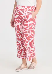 [TS] Taking Shape Button Hem Natural Print Pant Size 26 in Desert Rose Print, Viscose - Plus Size Women's Clothing Desert Rose Print