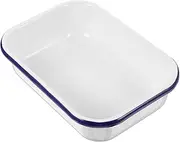 [GRADENEVE] Enamel Baking Tray Multifunctional Non-Stick Storage Pan Heat-Resistant Food Baking Tray for Kitchen Restaurants Wear-Resistant Cookware