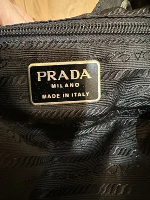 PRADA 普拉達 經典 黑色帆布後背包