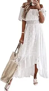 [IKADEX] Women Boho Floral Lace Dress Crochet Tassel Wedding Bridesmaid Evening Party Summer Beach Dresses
