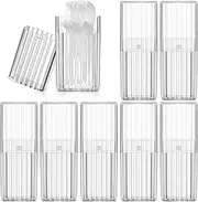 Dandat 8 Pcs Project Storage Case Portable Creative Storage Box Dental Toothpick Holder Floss Qtip Travel Case Transparent Flosser Dispenser Container for Teeth Cleaning Cotton Swab (White)