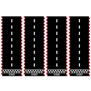 4pcs Black White Racing Runway Party Decor Fabric Race Track Background Material