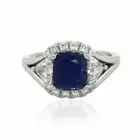 Emerald Cut Blue Lab Created Sapphire Women's Wedding Wonderful Ring
