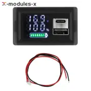 DC9-24V Battery Capacity Indicator USB Type-C LED Dual Digital Car Voltmeter