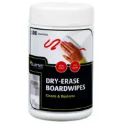 100PK Quartet Dry-Erase Board Cleaning Wipes Eraser/Cleaner for Whiteboard White