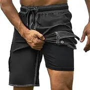 [WOTOW] Mens Swim Trunks, Quick Dry Swim Shorts with Mesh Lining and Pockets Solid Color Beach Shorts Swimming Trunks for Men