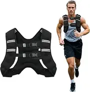 Poudee Weighted Vest, 20LB Weight Vest for Men Women, Body Weight Vests Adjustable with Reflective Stripe for Strength Training, Running, Training Workout, Jogging, Walking - 20LB