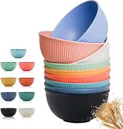 SZBOKE Cereal Bowls, 9 PCS Soup Bowls Wheat Straw Fiber Unbreakable Lightweight Bowls (9 PCS, 26 OZ) (multicolor),Wheat Straw Bowls, Unbreakable Kids bowls, Dishwasher & Microwave Safe Bowls