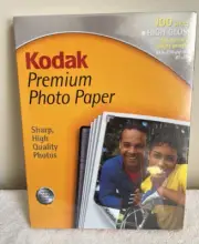 NIB Kodak Premium Photo Paper for InkJet Printers 100 Shts 8 1/2 x 11 High Gloss