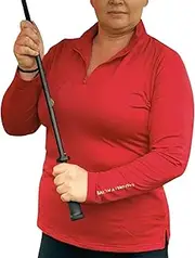 [RED BELLY ACTIVE] Amber 1/4 Zip Long Sleeve Polo - Comfortable Stretch Fabric, perfect for Golf or Travel - Quarter Zip
