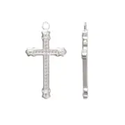 Sterling Silver Cross Bail 27x16mm with Ring Loop * Jewelry Making Findings