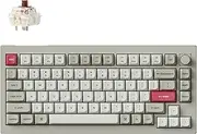 Keychron V1 Max 75% RGB Custom Mechanical Keyboard, 2.4Ghz/Bluetooth 5.1/Wired QMK/VIA Programmable Macro, Hot-Swappable Switch for Mac Windows Linux - Retro (Gateron Jupiter Brown Switch)
