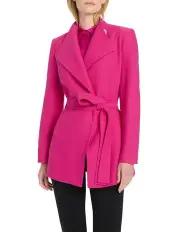 [David Lawrence] Luisa Felted Wool Coat in Pink