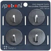 Three By Three Mini Magnet Hooks Stainless Steel 4 Pack