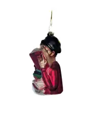 TREAT YO' SHELF Book Lover Glass Christmas Ornament, by Cody Foster